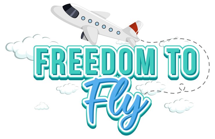 Vector gratuito diseño de tipografía de libertad para volar