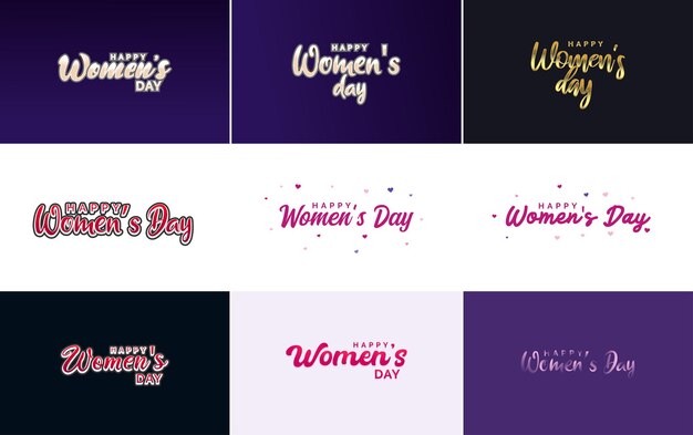 Diseño tipográfico del 8 de marzo con texto del Día de la Mujer Feliz