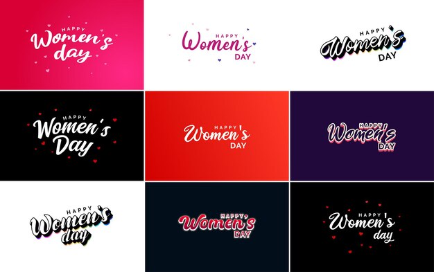 Diseño tipográfico del 8 de marzo con texto del Día de la Mujer Feliz