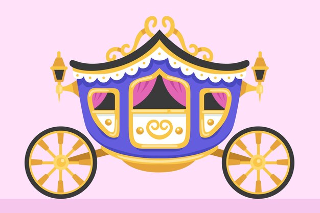 Diseño tradicional de carro de cuento de hadas