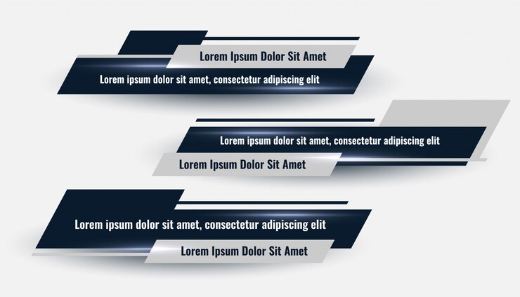 Vector gratuito diseño de tres banners geométricos del tercer tercio inferior