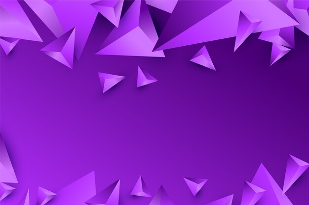 Diseño de triángulo 3d de fondo en tonos violetas vivos