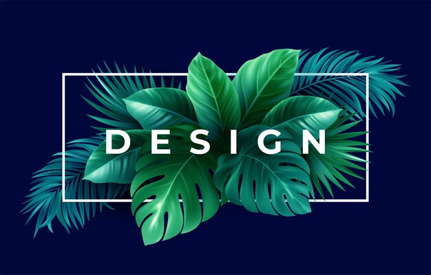 Diseño tropical de verano para banner.
