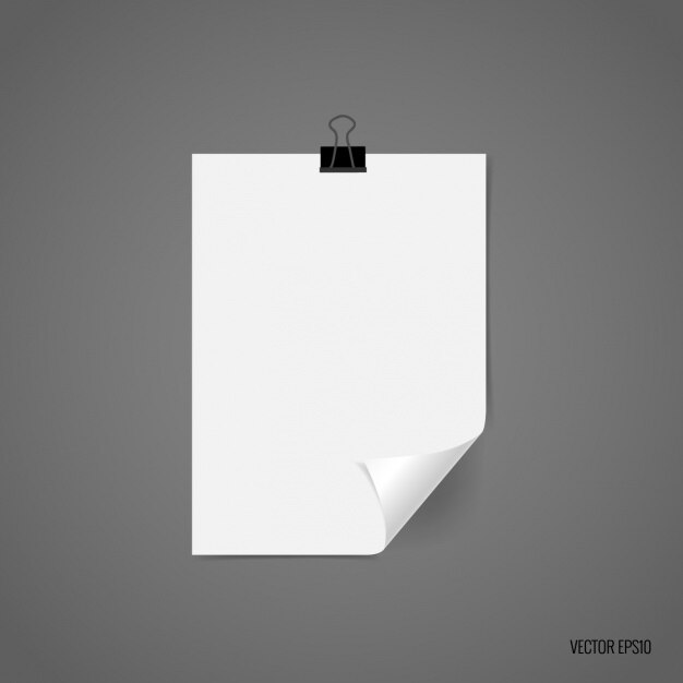 Diseño de trozo de papel en blanco