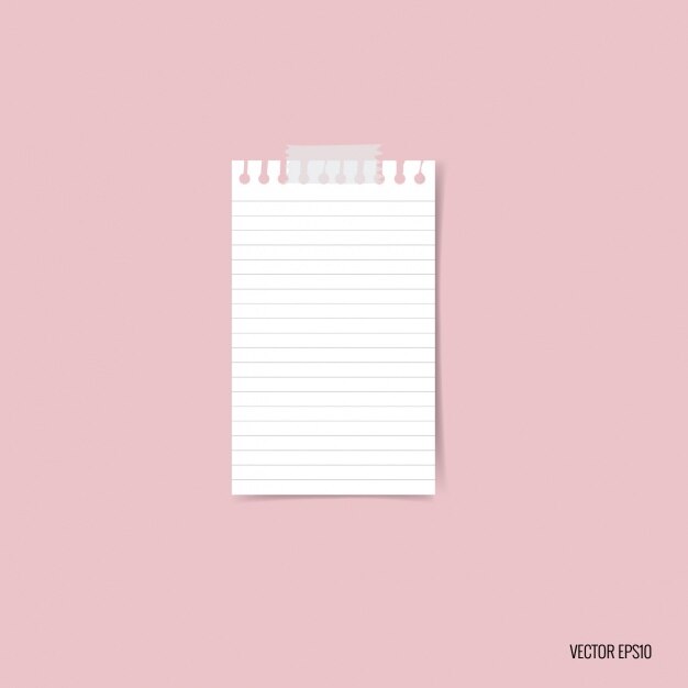 Diseño de trozo de papel en blanco