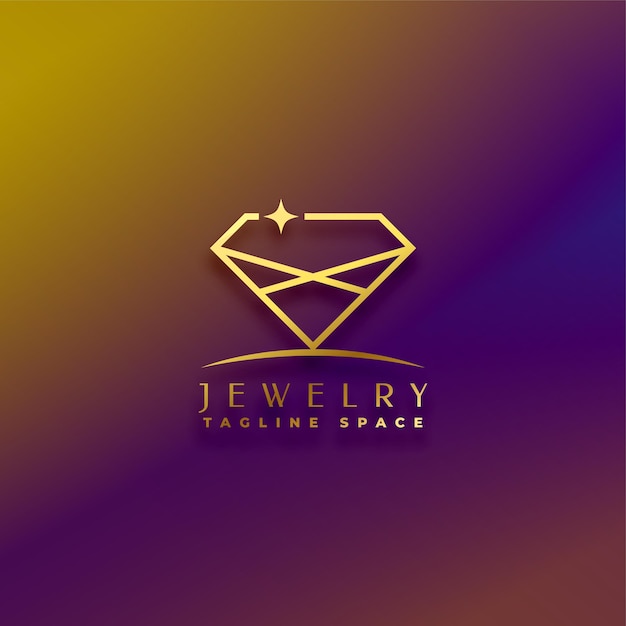 Diseño de vector de concepto de logotipo de diamante de joyería elegante