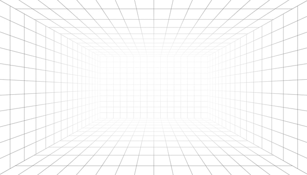 Diseño de vector de estructura metálica interior de perspectiva 3d abstracta