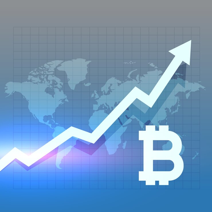 Vector gratuito diseño de vector de gráfico de crecimiento de bitcoing