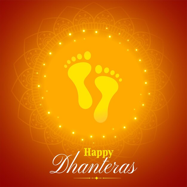 Diseño de vector de impresión de pie de diosa brillante para celebración de dhanteras