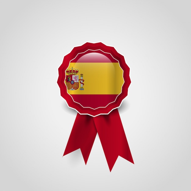 Diseño de vector de medalla de bandera de España