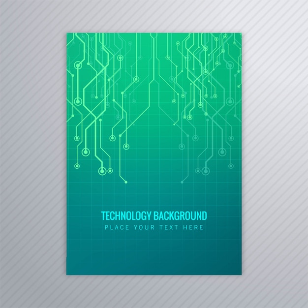 Diseño de vector de plantilla de folleto de tecnología abstracta