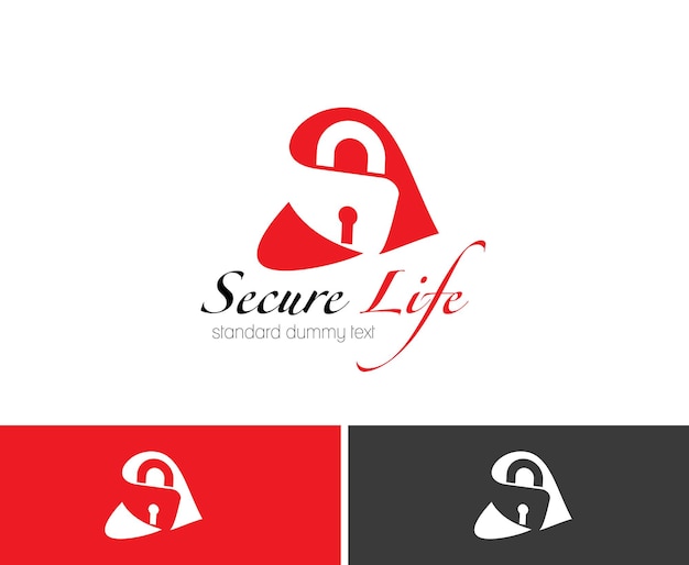 Diseño de vectores de logotipo de vida segura.