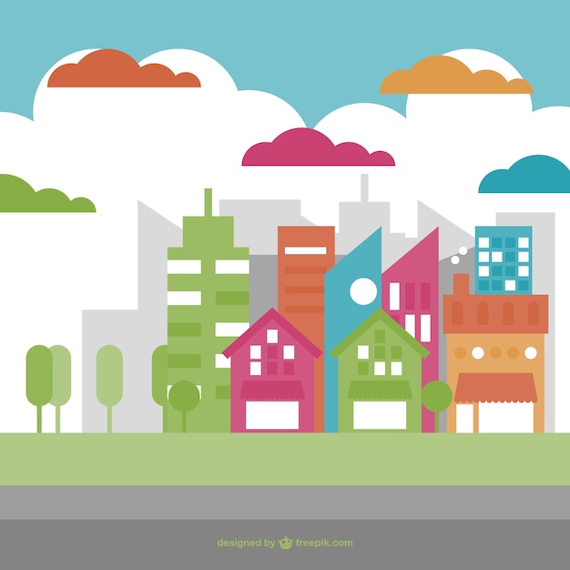 Diseño vectorial de ciudad ecológica