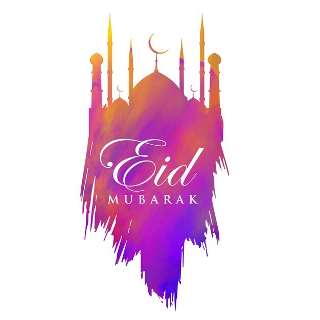 Diseño vectorial colorido abstracto de eid mubarak