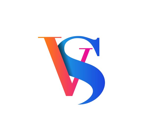 Diseño vectorial del logotipo de la carta vinculada a la empresa VS