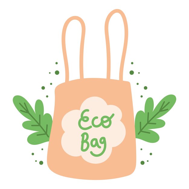 Vector gratuito diseño vectorial plano del icono de la bolsa ecológica aislado