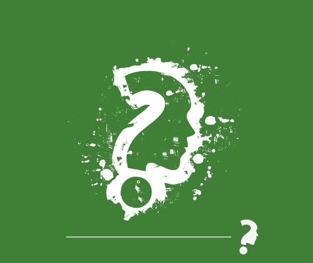 Diseño vectorial de signo de interrogación grunge