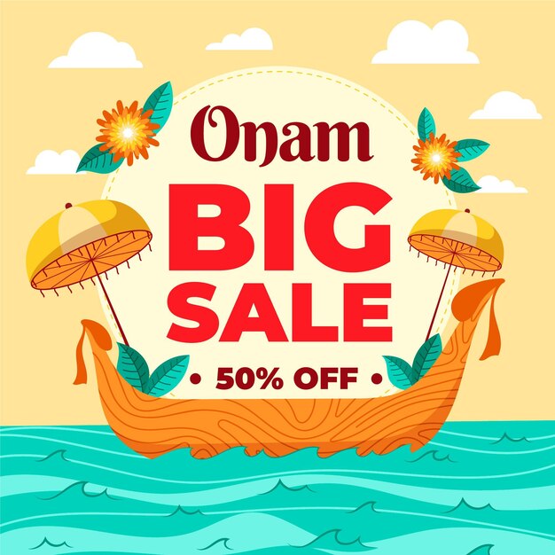 Diseño de ventas onam dibujado a mano