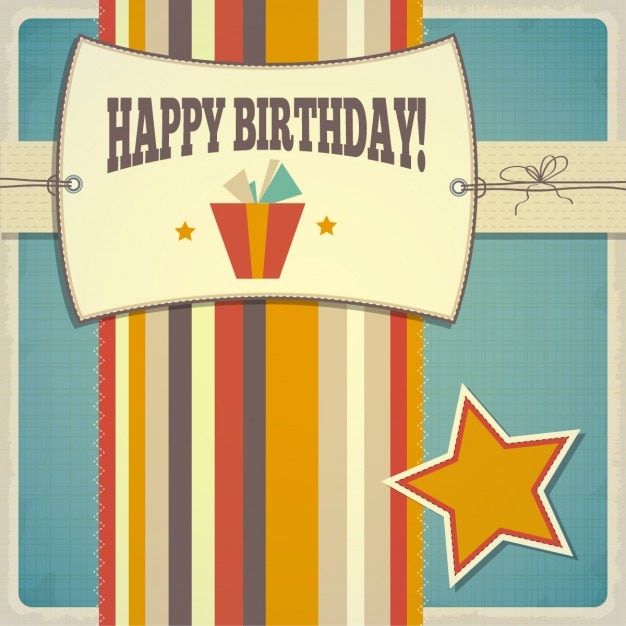 Vector gratuito diseño vintage de cumpleaños