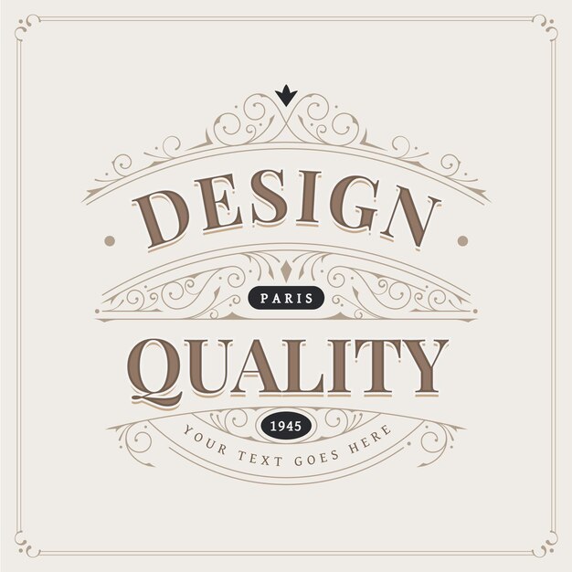 Diseño vintage con decoraciones ornamentales