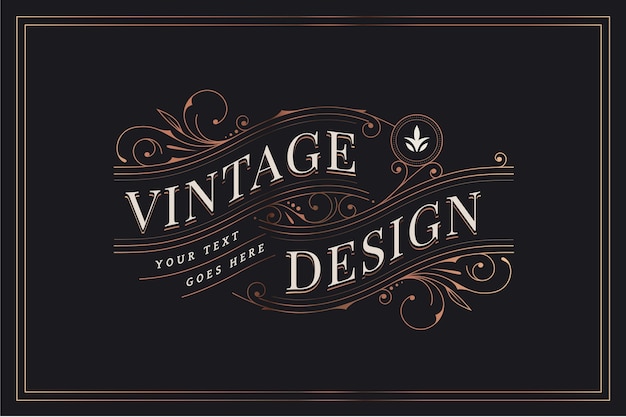 Diseño vintage con decoraciones ornamentales