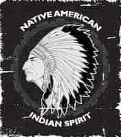 Vector gratuito diseño vintage de espíritu nativo americano