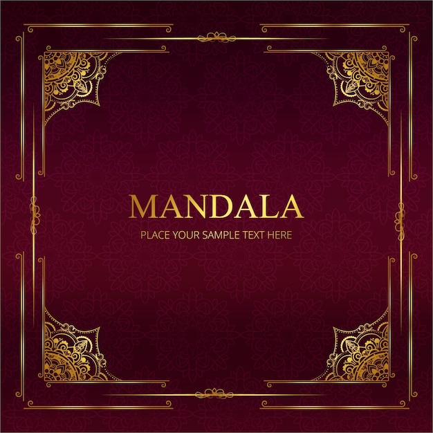 Diseño vintage de lujo de marco de mandala