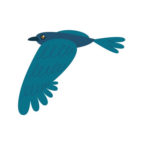 Diseño de vuelo de pájaro azul.