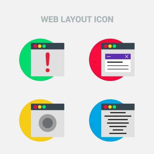 Vector gratuito diseño web, cuatro iconos