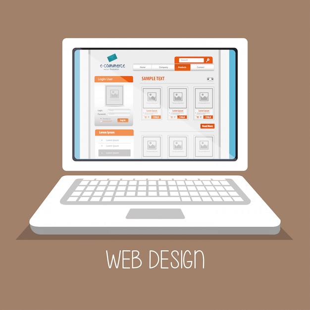 Vector gratuito diseño web medios en línea