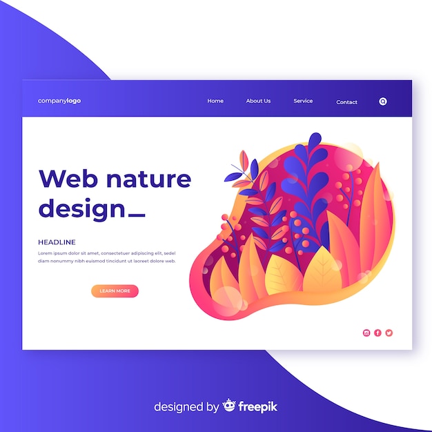 Diseño web de naturaleza en colors degradado