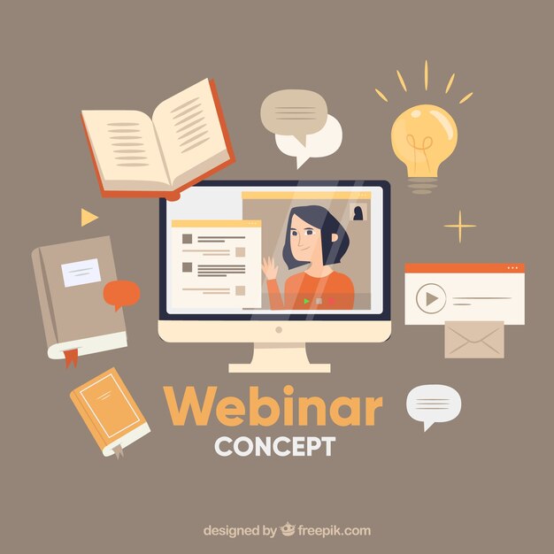 Diseño de webinar con elementos