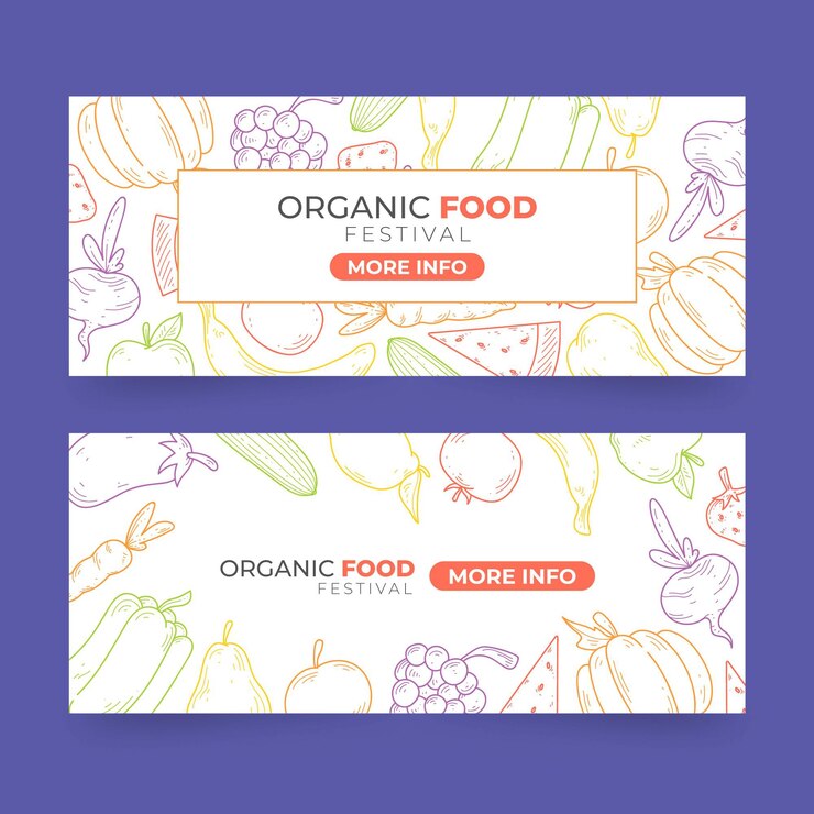 Vector gratuito diseños de banners de alimentos orgánicos