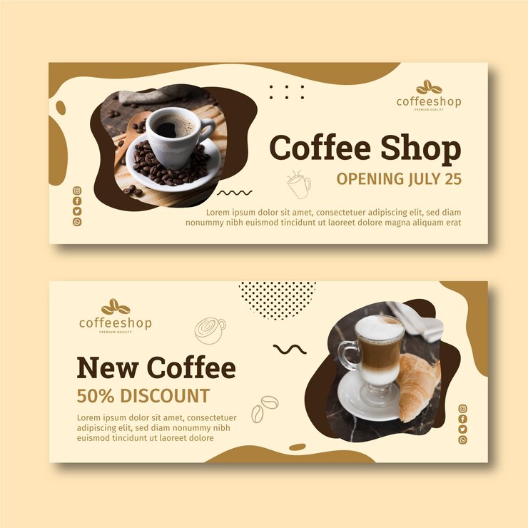 Vector gratuito diseños de banners de cafetería