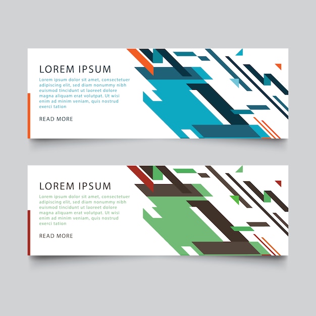 Diseños de banners comerciales abstractos