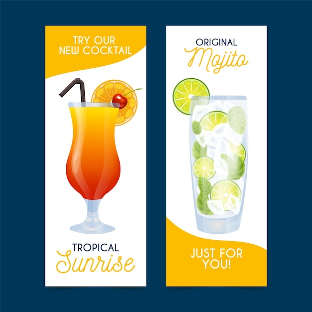 Vector gratuito diseños de banners de happy hour