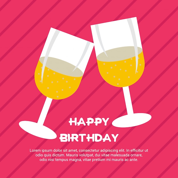 Diseños de celebración de feliz cumpleaños con vector de estilo único