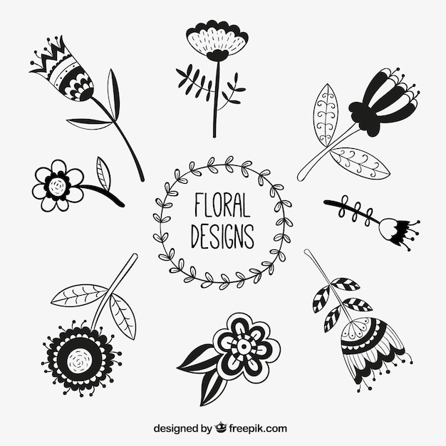 Vector gratuito diseños florales