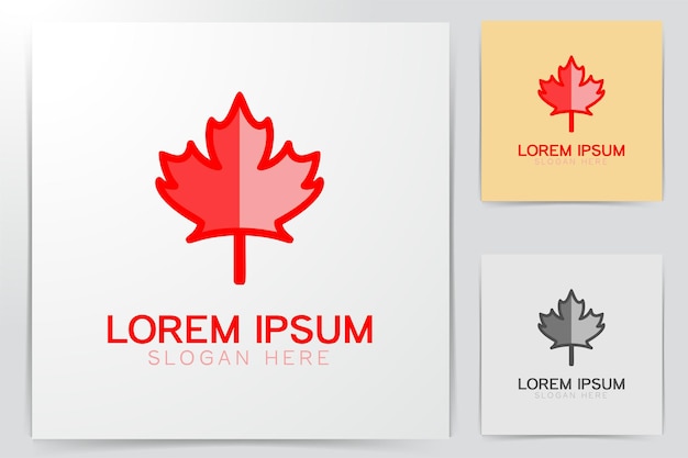 Vector gratuito diseños de logotipo de hoja de arce rojo canadiense inspiración aislado sobre fondo blanco.