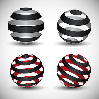 Diseños de logotipos de globos circulares