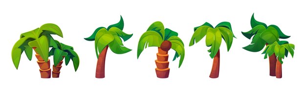 Diseños de palmeras de dibujos animados para videojuegos