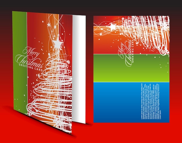 Diseños de plantilla de cubierta de piel de libro de carpeta de póster y folleto de navidad bi fold