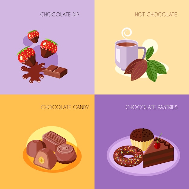 Vector gratuito diseños de postres sabrosos