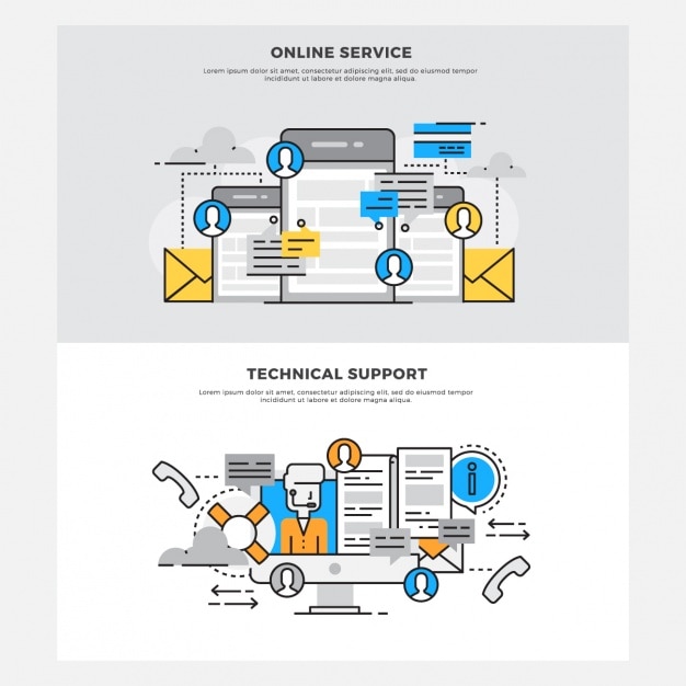 Vector gratuito diseños de servicios online