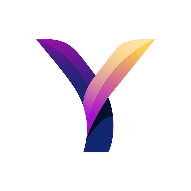 Diseños de vector de degradado de logotipo colorido de letra Y