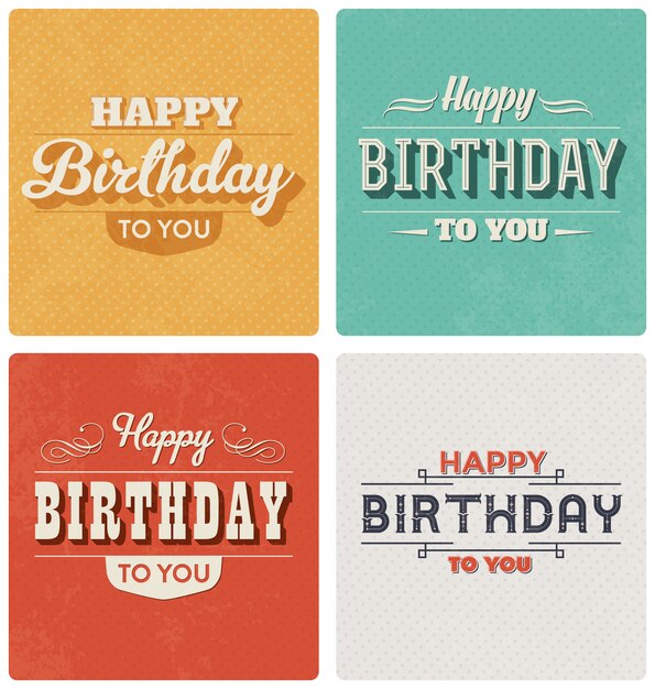 Diseños vintage de cumpleaños