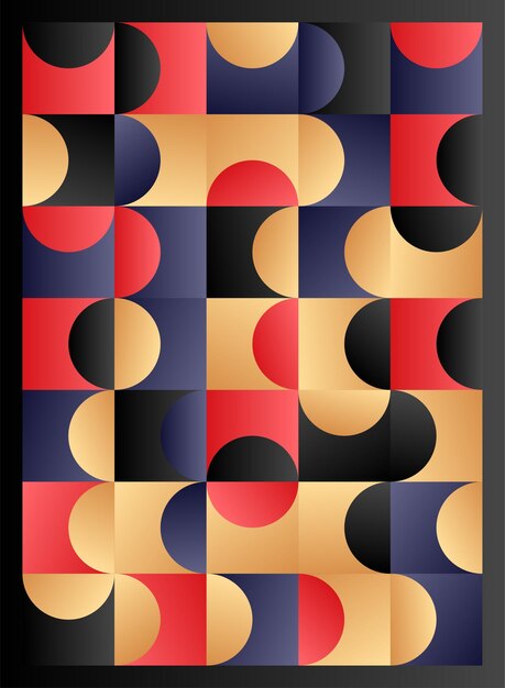 Diseños de volante de portada de póster geométrico abstracto Ilustración vectorial