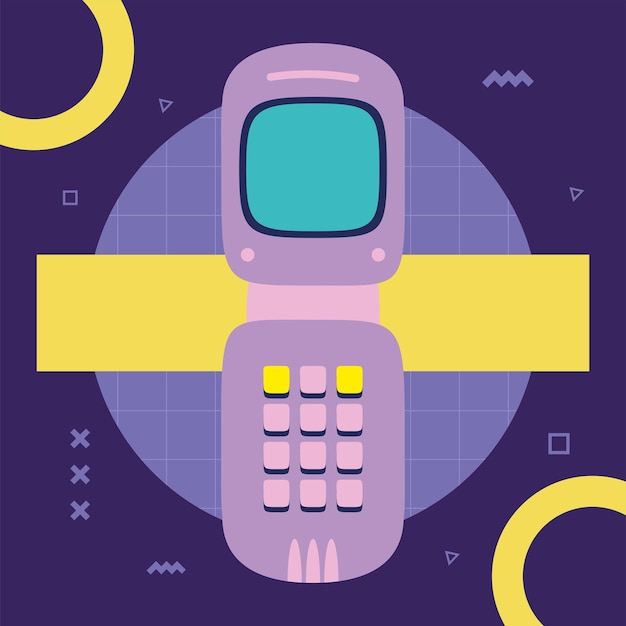 Vector gratuito dispositivo celular retro