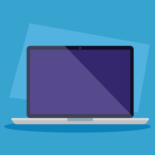Dispositivo de computadora portátil con fondo azul
