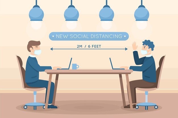 Distanciamiento social en una reunión
